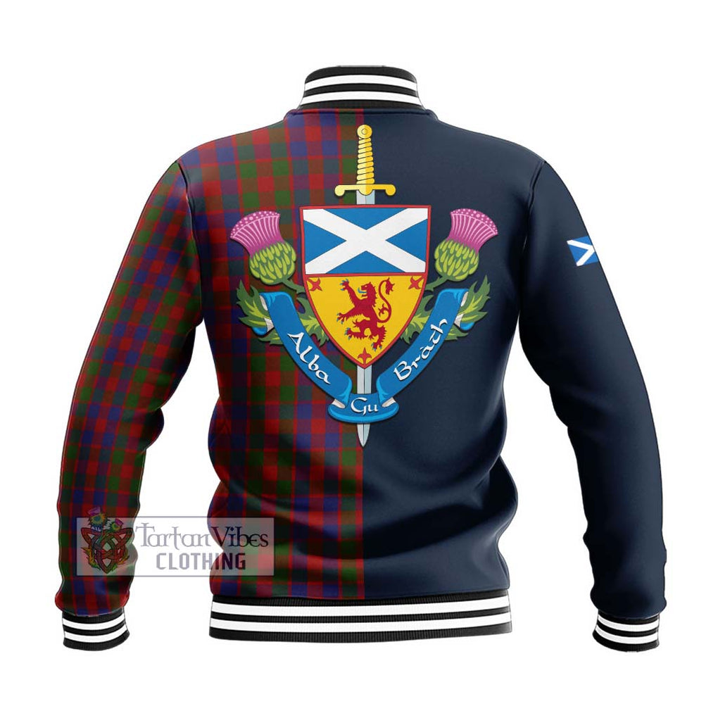 Gow Tartan Baseball Jacket Alba with Scottish Lion Royal Arm Half Style - Tartan Vibes Clothing