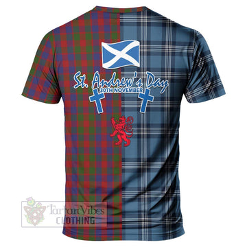 Gow Tartan T-Shirt Happy St. Andrew's Day Half Tartan Style - Tartan Vibes Clothing
