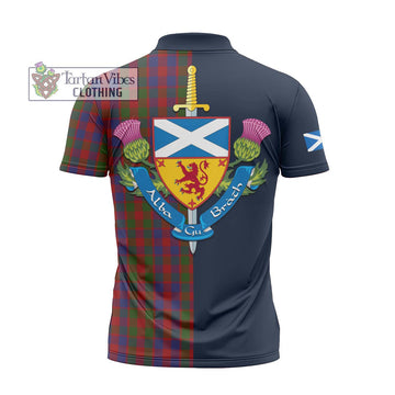Gow Tartan Zipper Polo Shirt Alba with Scottish Lion Royal Arm Half Style - Tartan Vibes Clothing