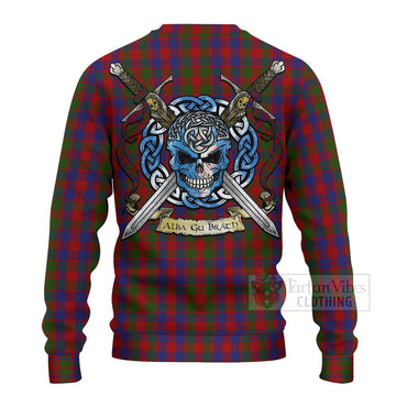 Gow Tartan Ugly Sweater with Family Crest Celtic Skull Style - Tartan Vibes Clothing