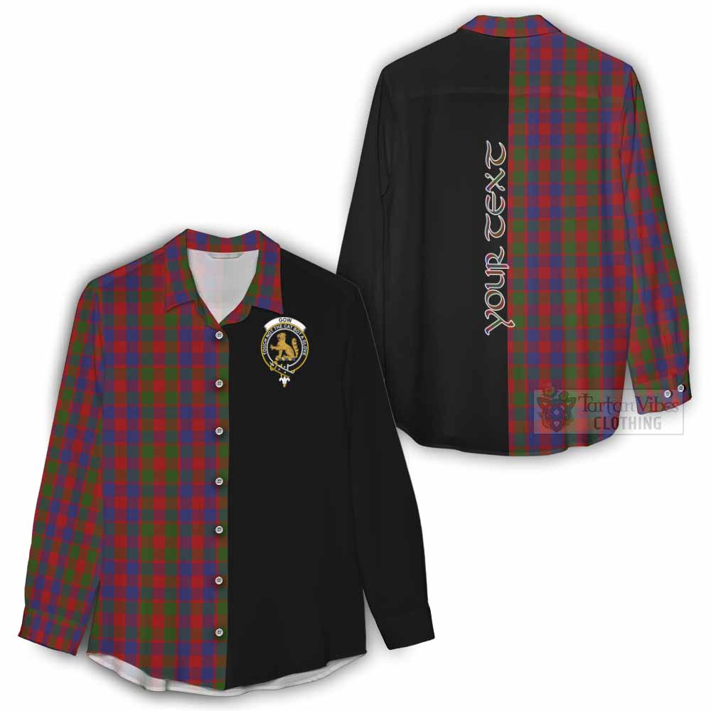 Tartan Vibes Clothing Gow Tartan Women's Casual Shirt with Family Crest and Half Of Me Style