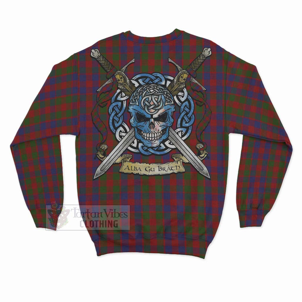 Gow Tartan Sweatshirt with Family Crest Celtic Skull Style - Tartan Vibes Clothing