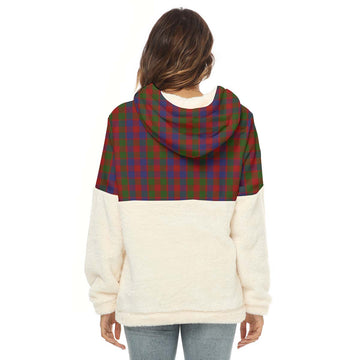 Gow Tartan Half Style Women's Borg Fleece Hoodie with Half Zip - Tartan Vibes Clothing