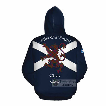 Gow Tartan Lion Rampant Cotton Hoodie Proudly Display Your Heritage with Alba Gu Brath and Clan Name Pullover Hoodie - Tartan Vibes Clothing