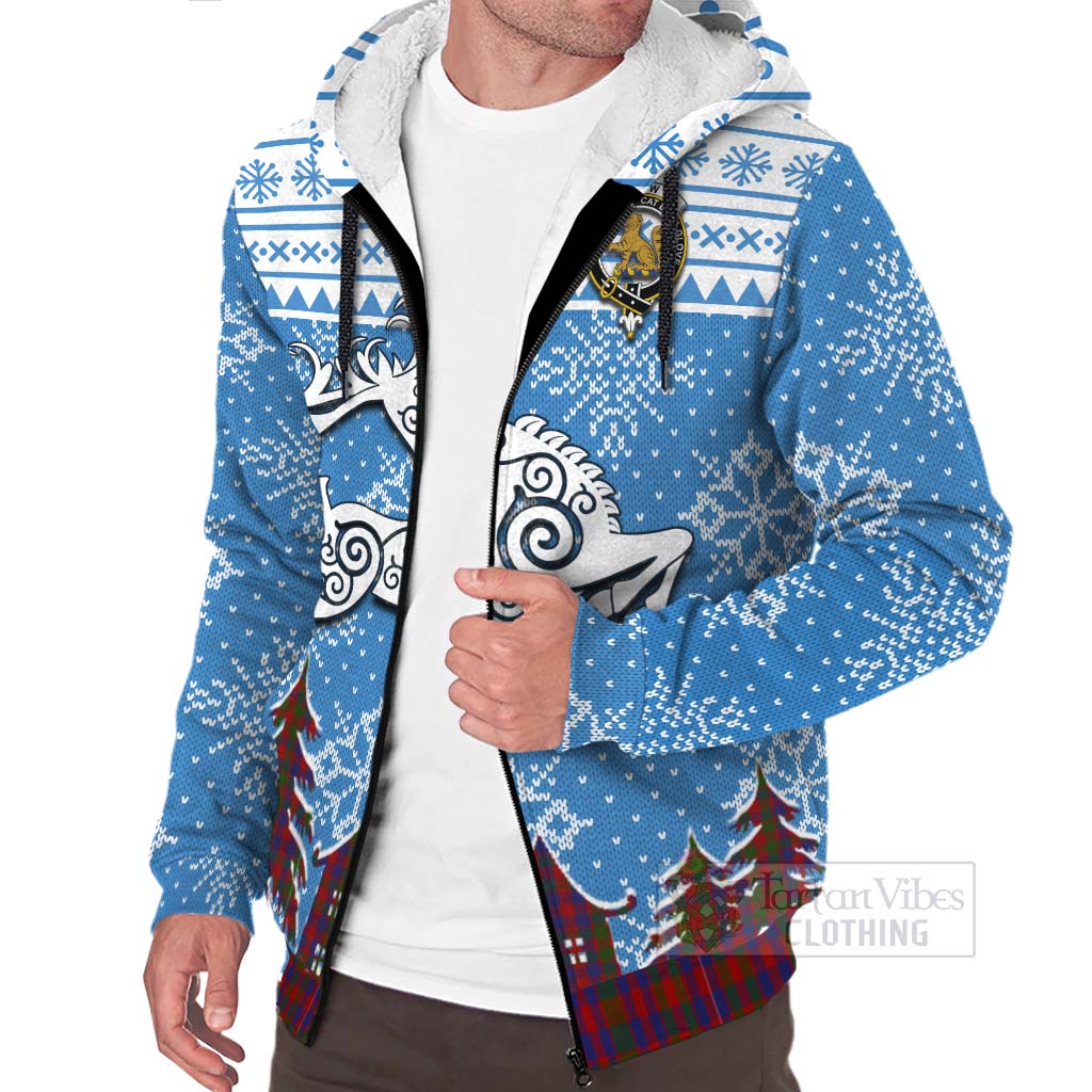Gow Clan Christmas Sherpa Hoodie Celtic Reindeer Style Unisex - Tartan Vibes Clothing