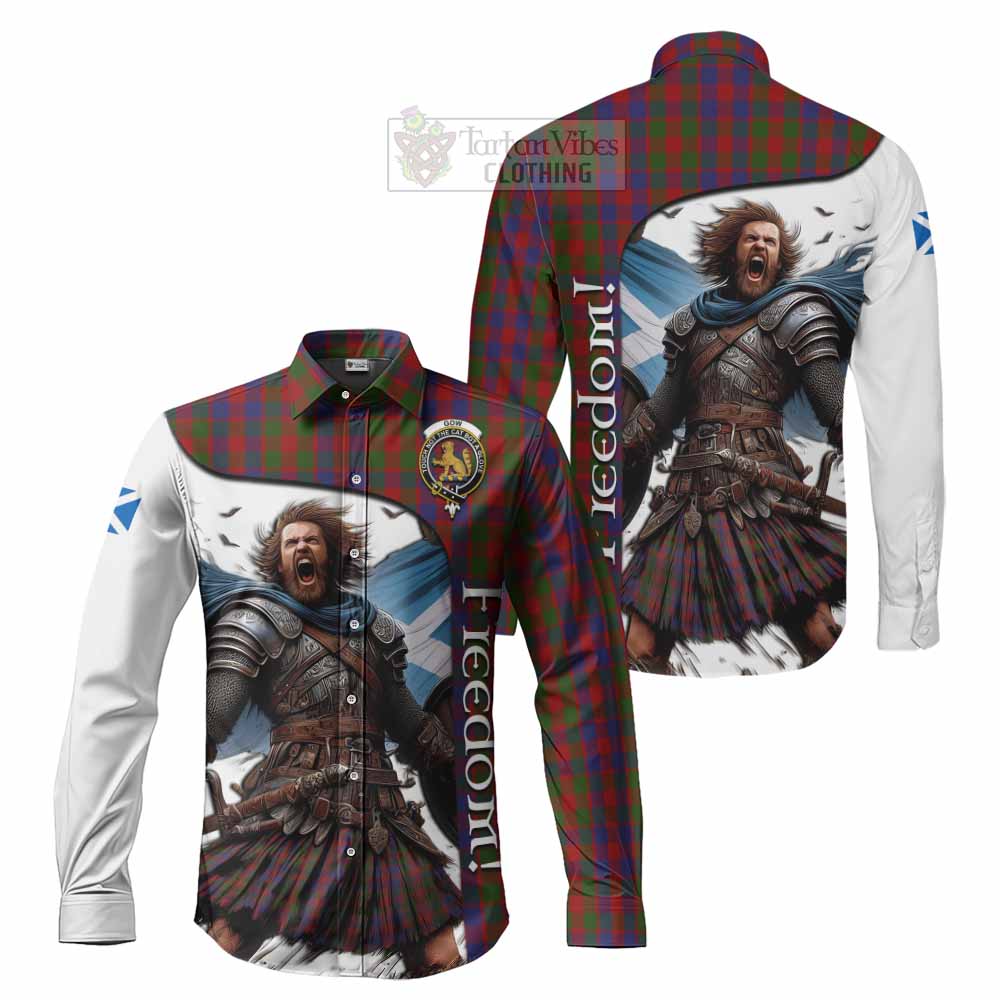 Gow Crest Tartan Long Sleeve Button Shirt Inspired by the Freedom of Scottish Warrior - Tartan Vibes Clothing