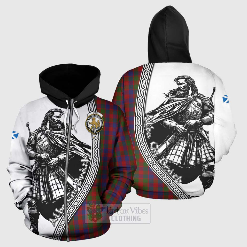Gow Tartan Clan Crest Hoodie with Highlander Warrior Celtic Style - Tartan Vibes Clothing