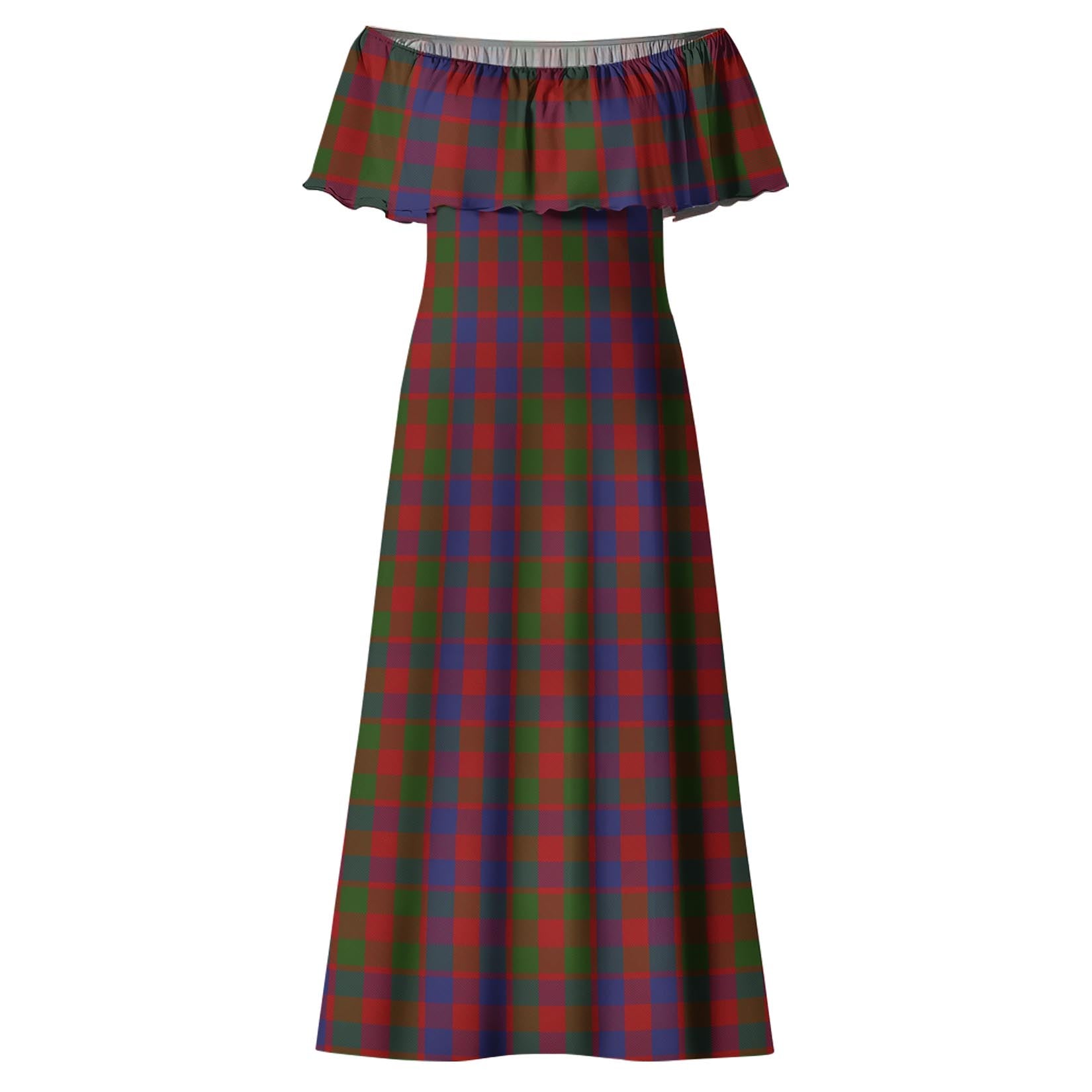 Gow Tartan Off Shoulder Long Dress - Tartan Vibes Clothing