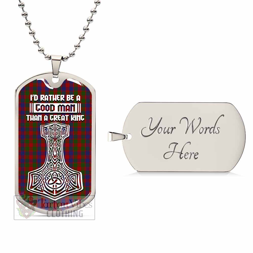 Gow Tartan Dog Tag Necklace Viking Mjolnir Style Silver Yes - Tartan Vibes Clothing