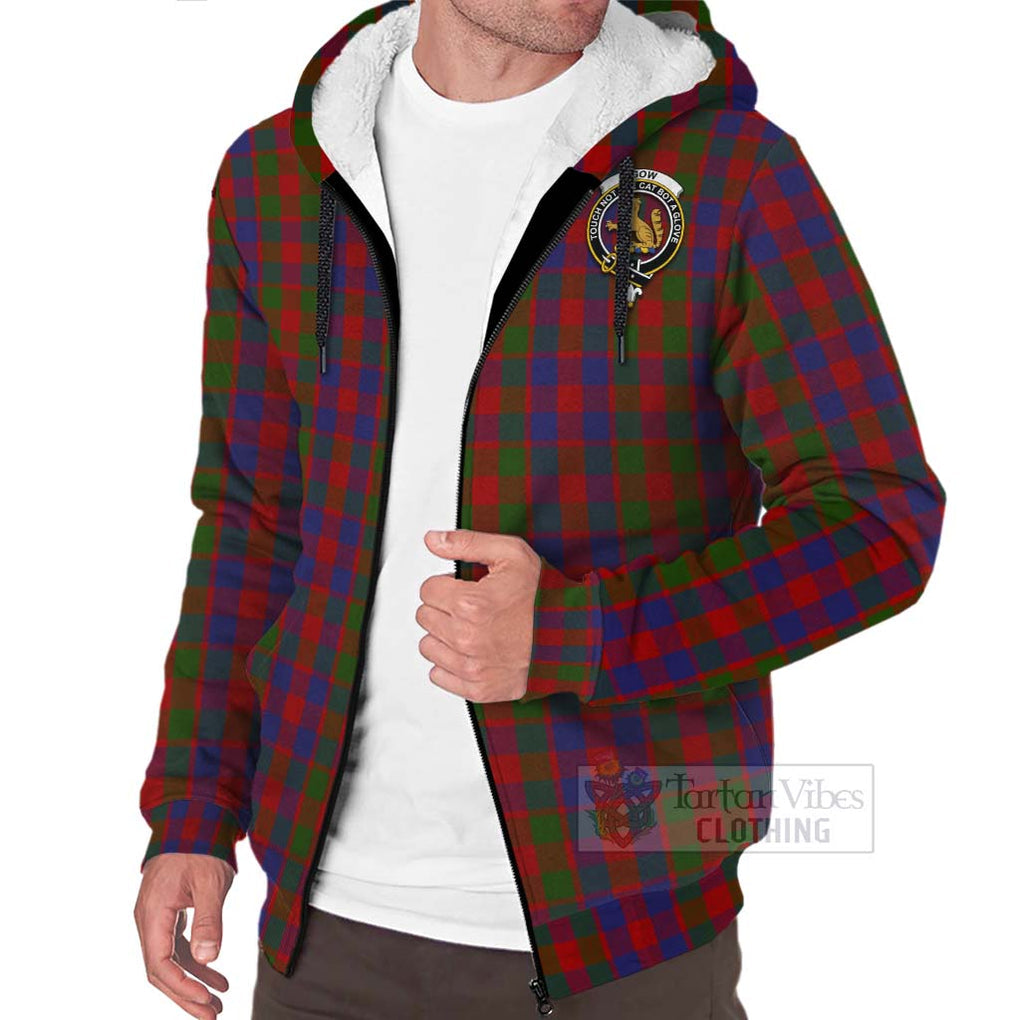 Gow Tartan Sherpa Hoodie with Family Crest Celtic Skull Style Unisex - Tartan Vibes Clothing