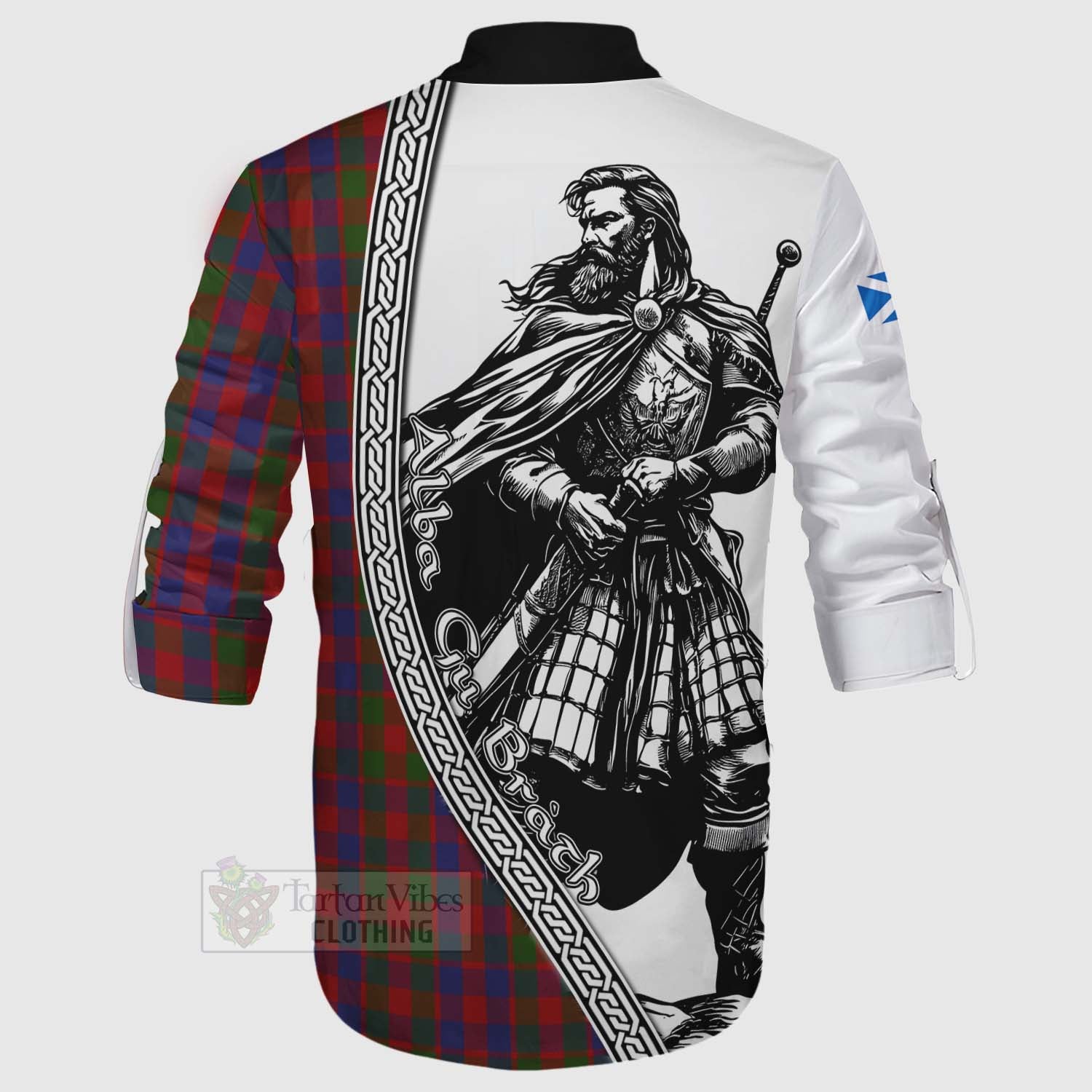 Gow Tartan Clan Crest Ghillie Kilt Shirt with Highlander Warrior Celtic Style - Tartan Vibes Clothing