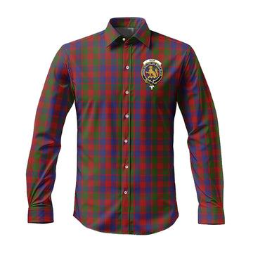 Gow Tartan Long Sleeve Button Up Shirt with Family Crest Men's Shirt - Tartan Vibes Clothing