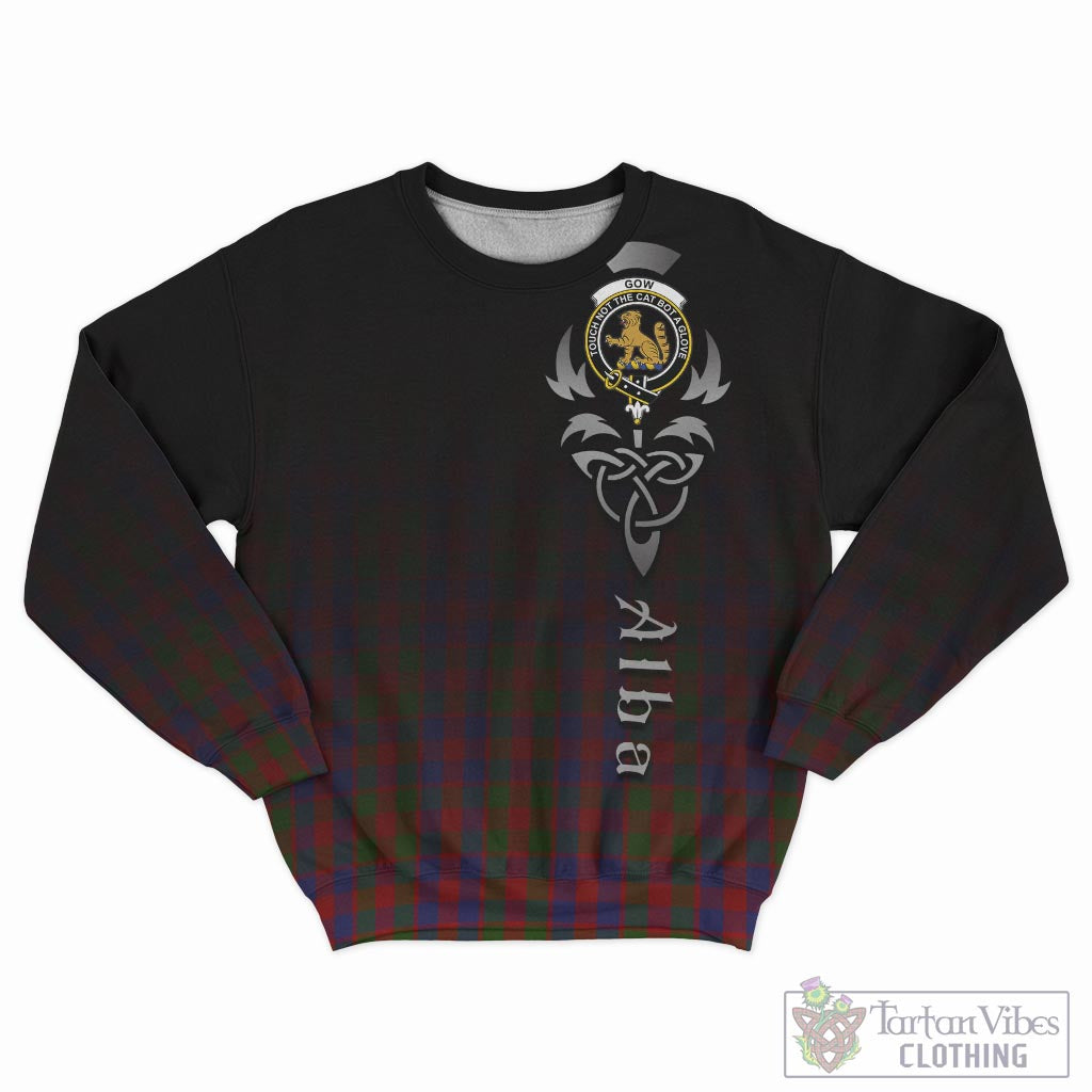 Gow Tartan Sweatshirt Featuring Alba Gu Brath Family Crest Celtic Inspired - Tartan Vibes Clothing