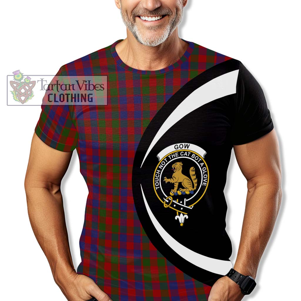 Tartan Vibes Clothing Gow Tartan T-Shirt with Family Crest Circle Style