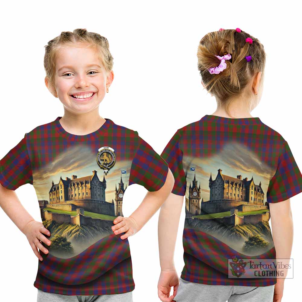 Gow Tartan Family Crest Kid T-Shirt with Scottish Ancient Castle Style - Tartan Vibes Clothing