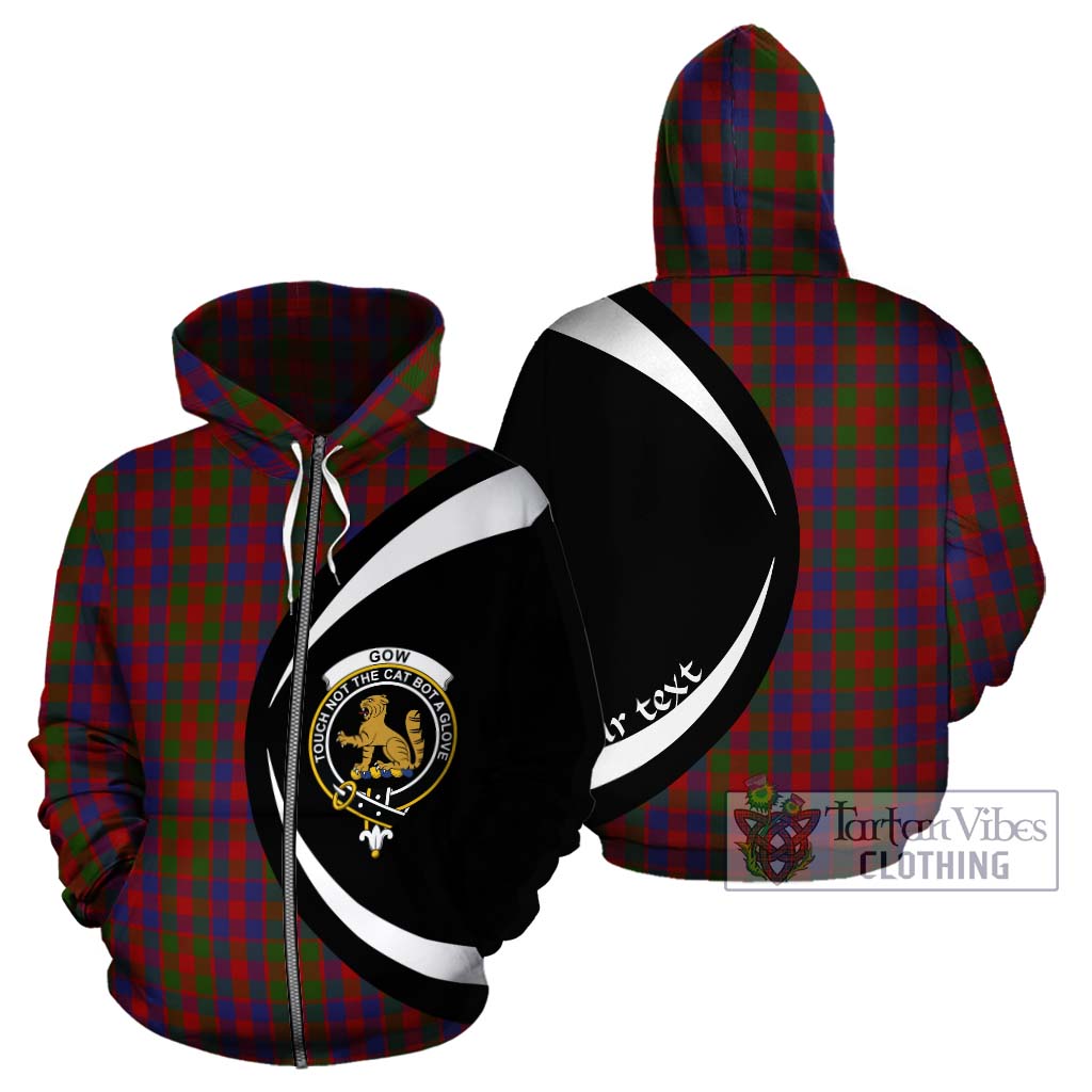 Tartan Vibes Clothing Gow Tartan Hoodie with Family Crest Circle Style