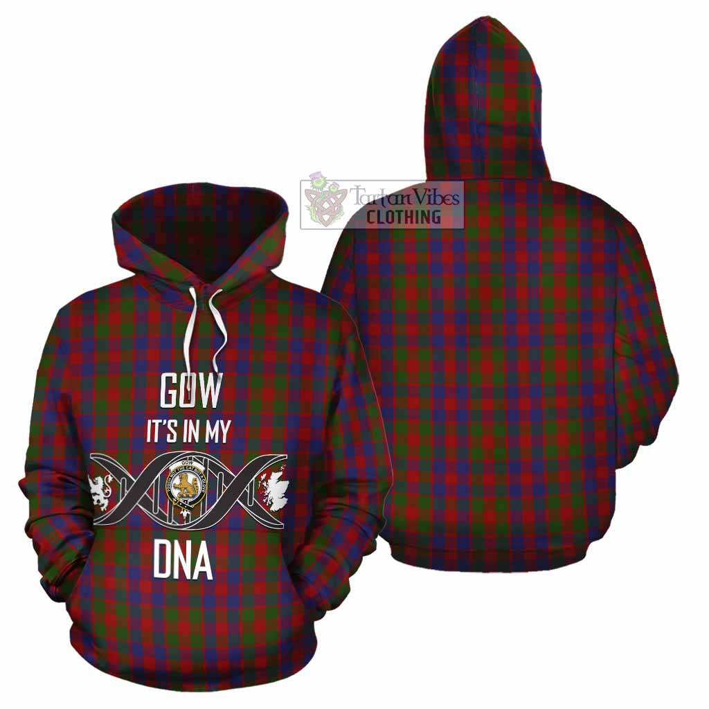 Gow Tartan Cotton Hoodie with Family Crest DNA In Me Style Zip Hoodie - Tartan Vibes Clothing