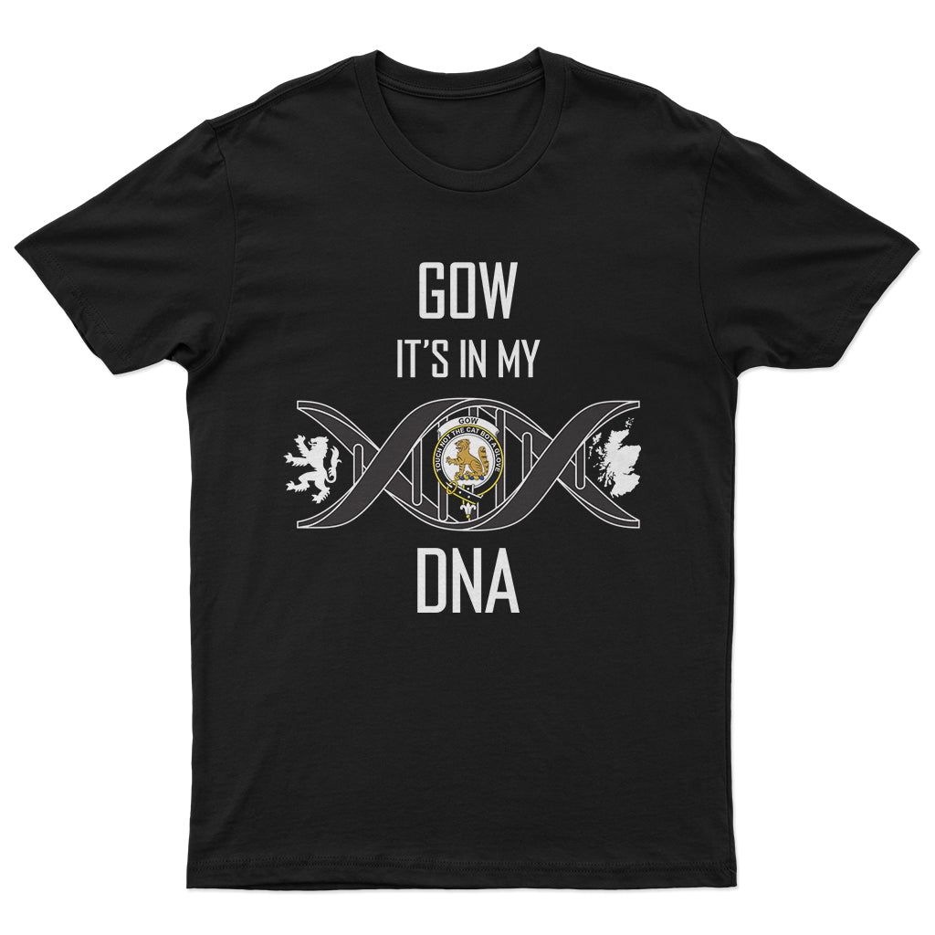 Gow Family Crest DNA In Me Mens Cotton T Shirt - 2D-tartanvibesclothing