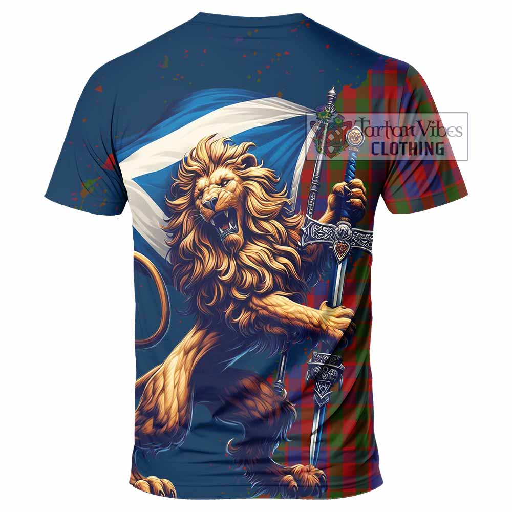 Gow Tartan Family Crest T-Shirt with Scottish Majestic Lion - Tartan Vibes Clothing