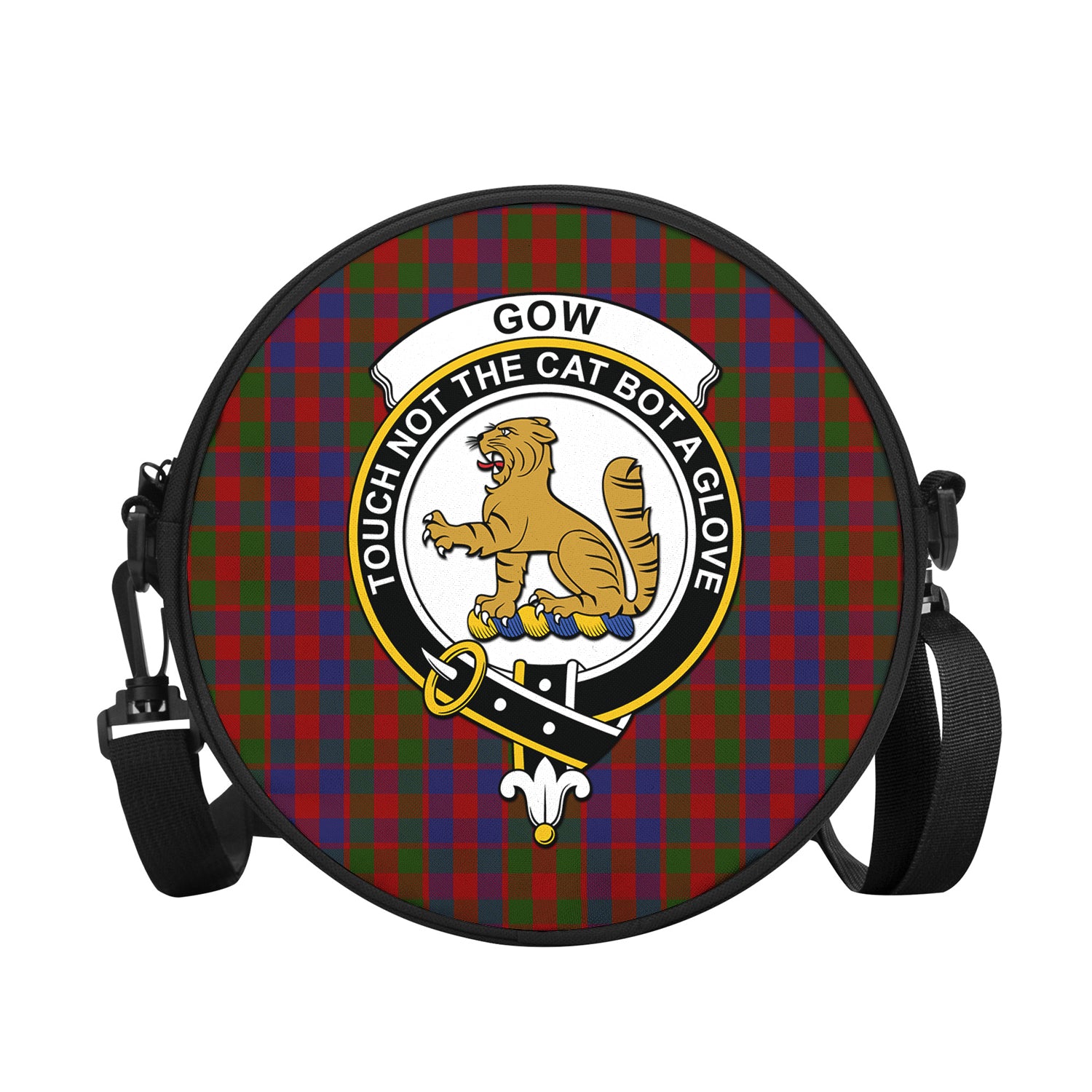 Gow Tartan Round Satchel Bags with Family Crest - Tartan Vibes Clothing