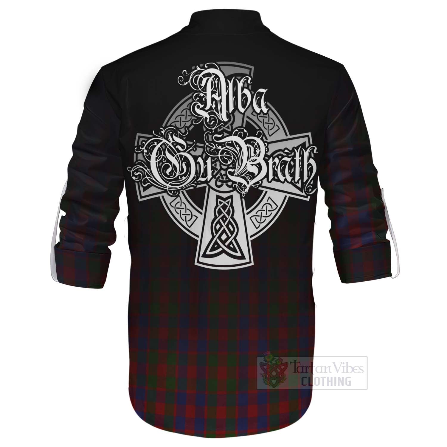 Gow Tartan Ghillie Kilt Shirt Featuring Alba Gu Brath Family Crest Celtic Inspired - Tartan Vibes Clothing