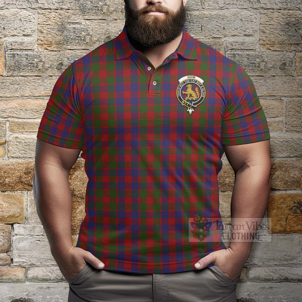 Gow Tartan Polo Shirt with Family Crest Celtic Skull Style - Tartan Vibes Clothing