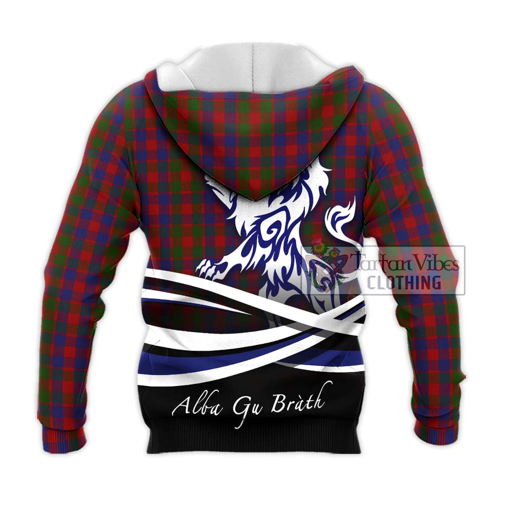 Gow Tartan Knitted Hoodie with Alba Gu Brath Regal Lion Emblem - Tartan Vibes Clothing