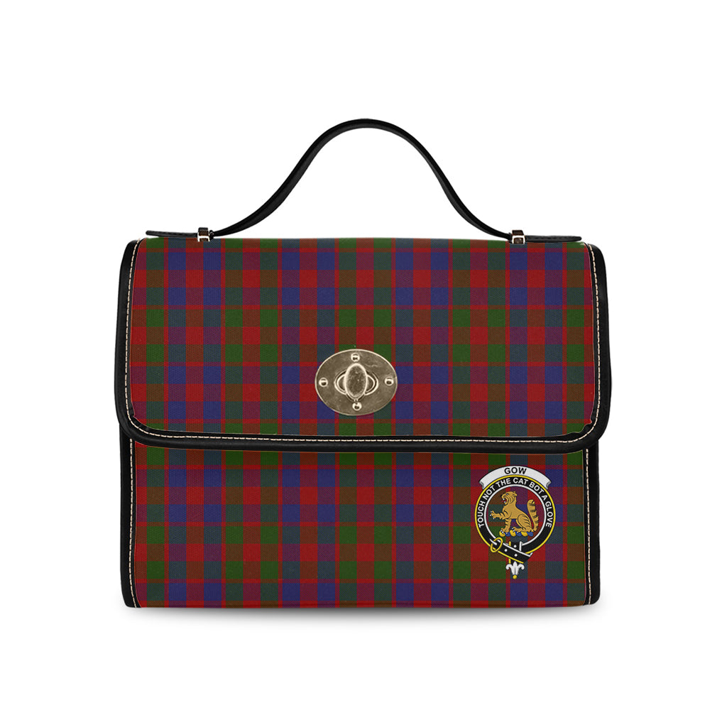 gow-tartan-leather-strap-waterproof-canvas-bag-with-family-crest