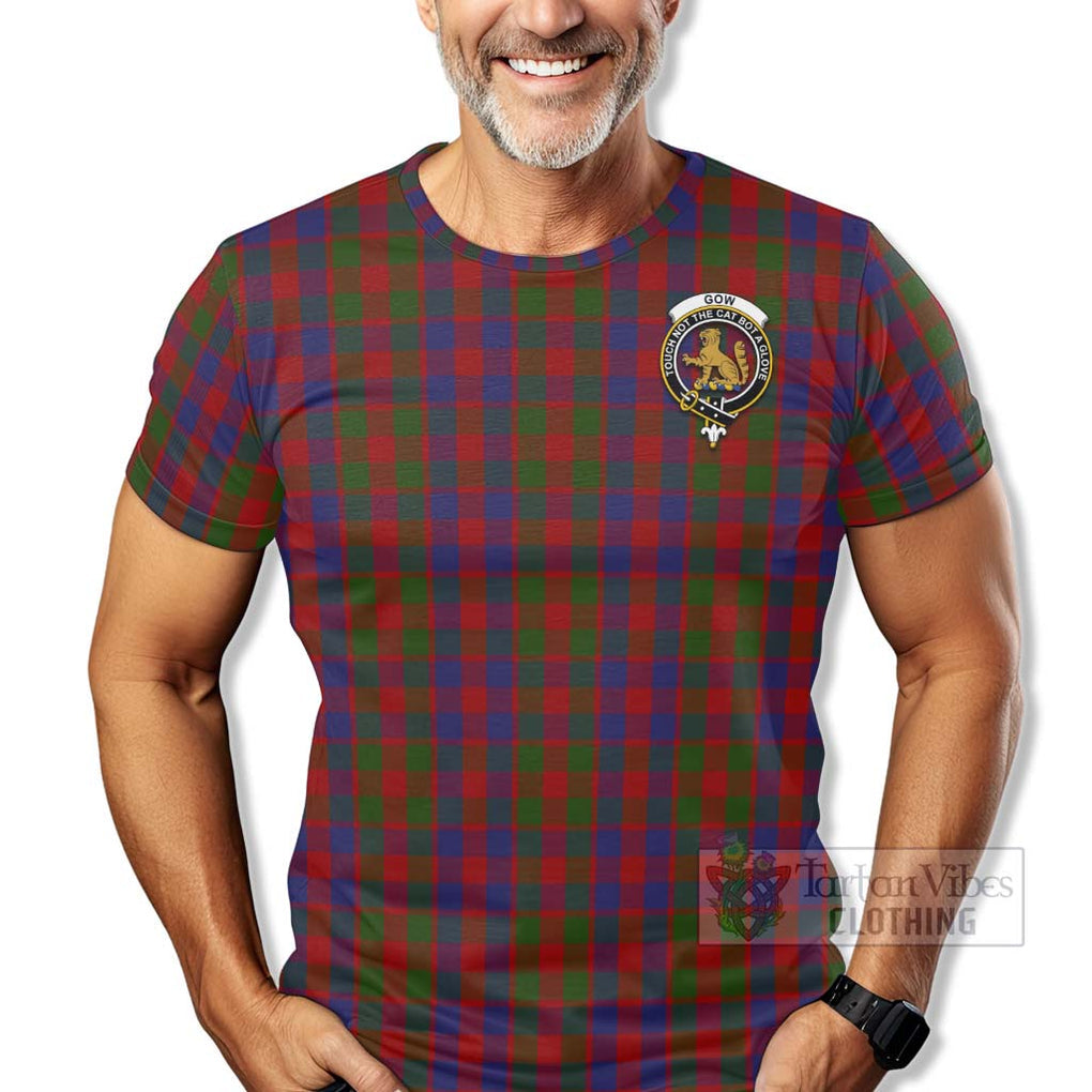 Gow Tartan T-Shirt with Family Crest Celtic Skull Style - Tartan Vibes Clothing