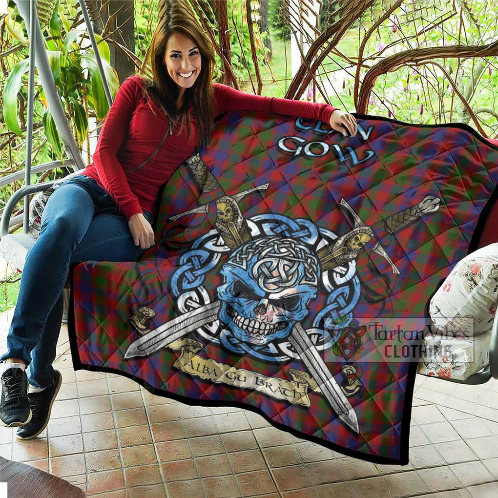Gow Tartan Quilt with Celtic Skull Alba Gu Brath Style - Tartan Vibes Clothing