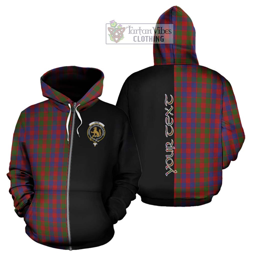 Gow Tartan Hoodie with Family Crest and Half Of Me Style - Tartanvibesclothing Shop