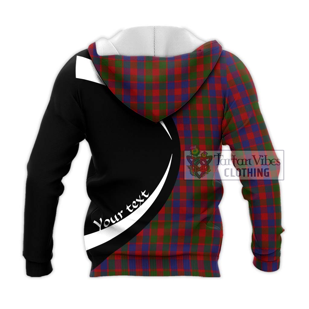 Gow Tartan Knitted Hoodie with Family Crest Circle Style - Tartan Vibes Clothing