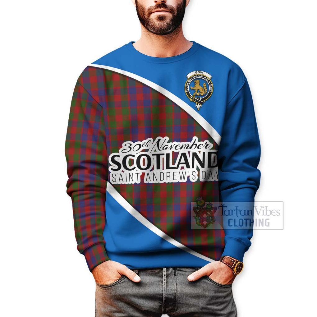 Gow Family Crest Tartan Sweatshirt Celebrate Saint Andrew's Day in Style - Tartan Vibes Clothing