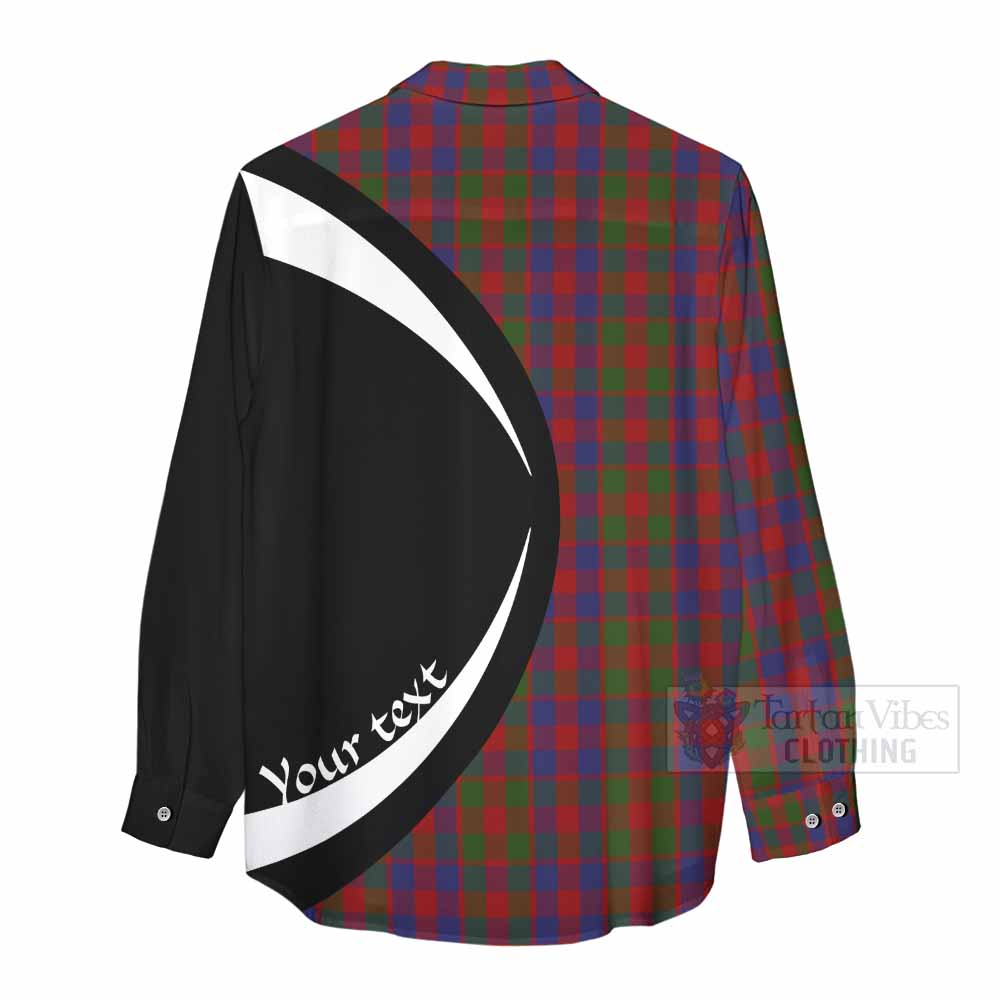 Tartan Vibes Clothing Gow Tartan Women's Casual Shirt with Family Crest Circle Style