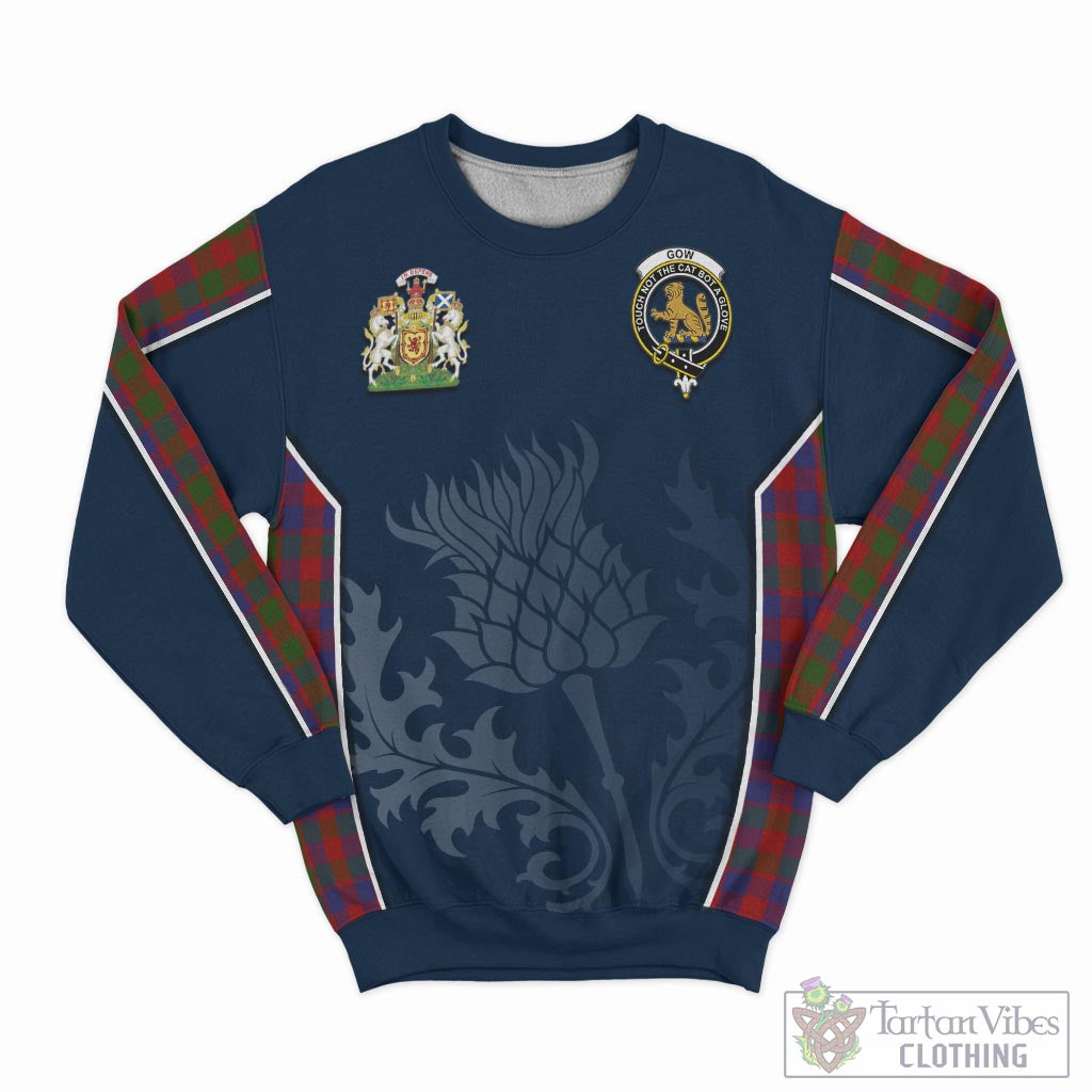 Gow Tartan Sweatshirt with Family Crest and Scottish Thistle Vibes Sport Style - Tartan Vibes Clothing