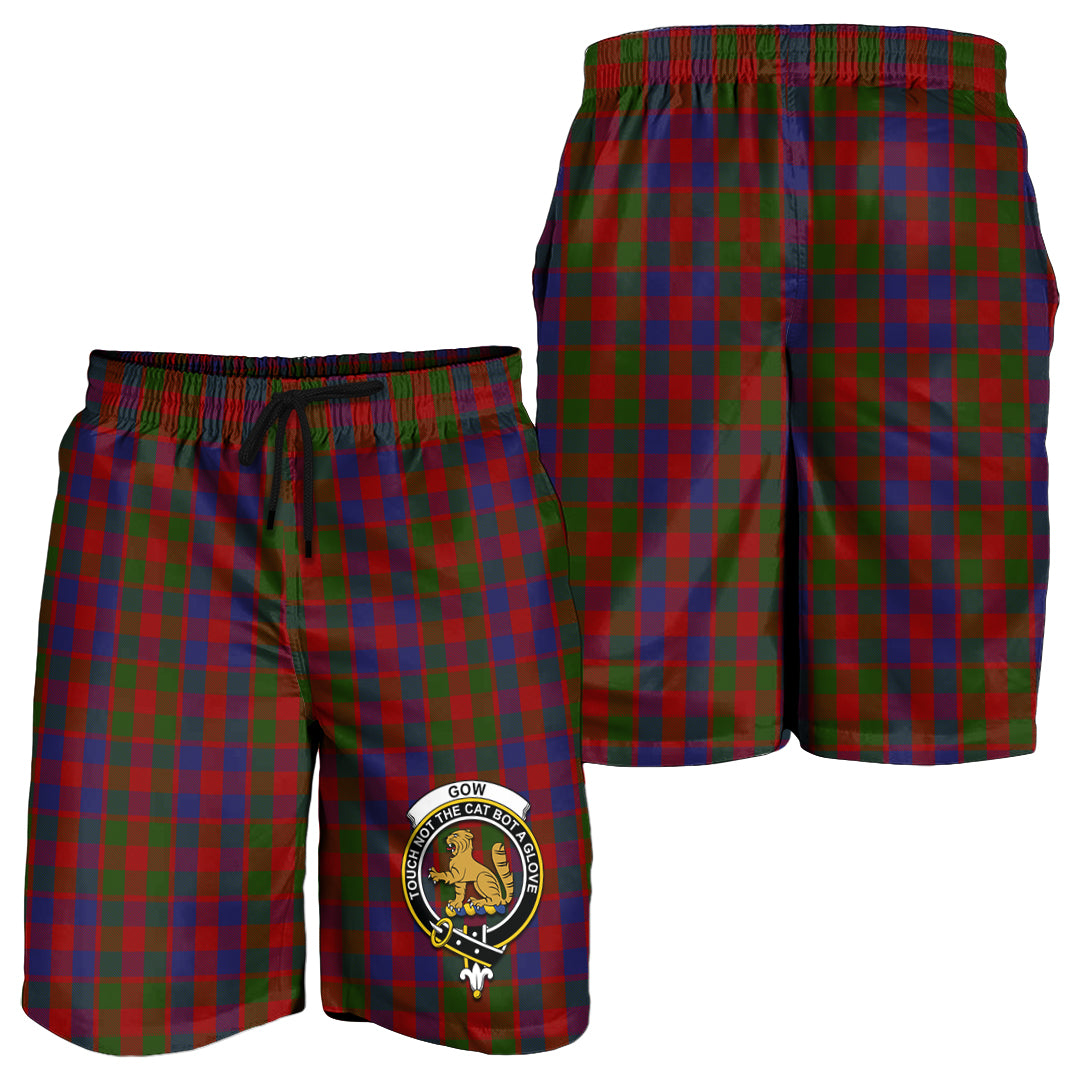 Gow Tartan Mens Shorts with Family Crest - Tartan Vibes Clothing
