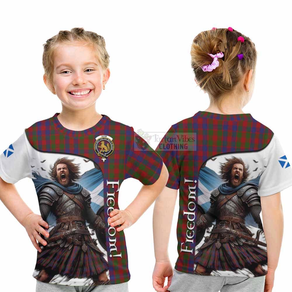 Gow Crest Tartan Kid T-Shirt Inspired by the Freedom of Scottish Warrior - Tartan Vibes Clothing