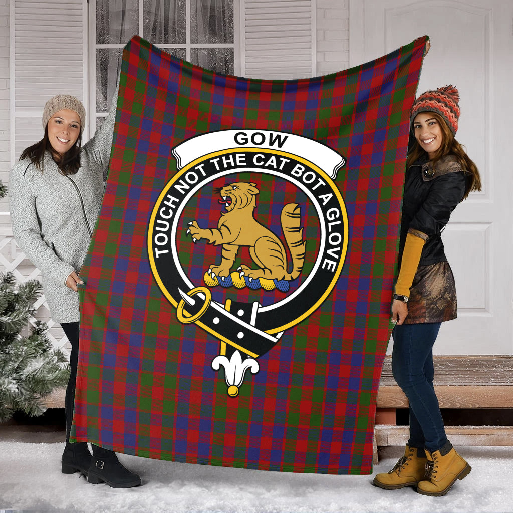 Gow Tartan Blanket with Family Crest - Tartan Vibes Clothing