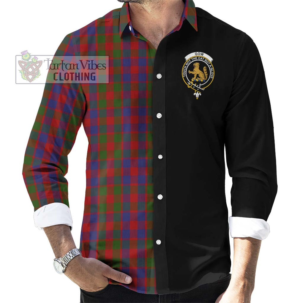 Gow Tartan Long Sleeve Button Shirt with Family Crest and Half Of Me Style - Tartanvibesclothing Shop