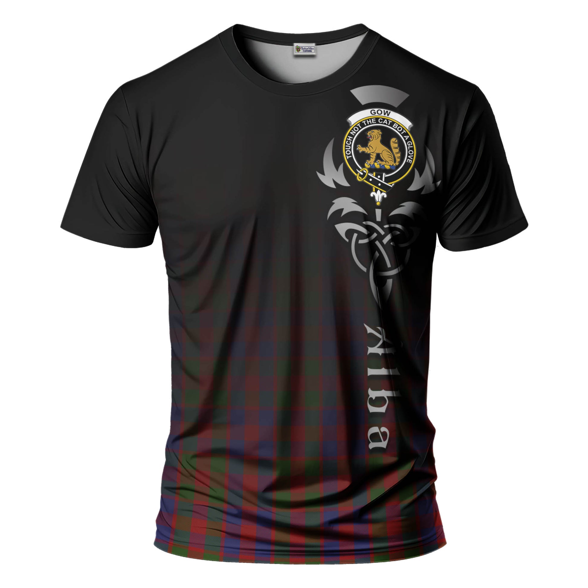 Gow Tartan T-Shirt Featuring Alba Gu Brath Family Crest Celtic Inspired - Tartan Vibes Clothing
