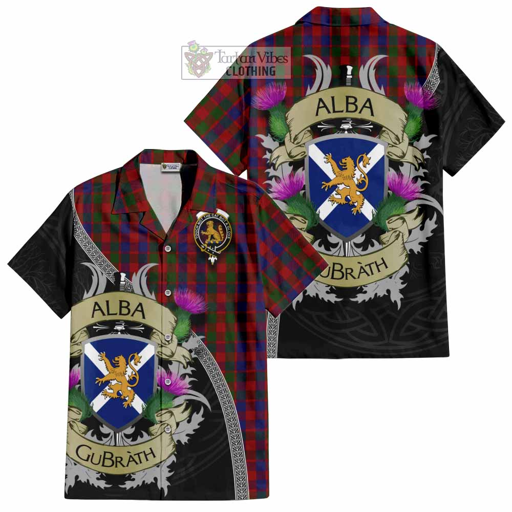 Gow Tartan Family Crest Hawaiian Shirt Lion Rampant Royal Thistle Shield Celtic Inspired - Tartan Vibes Clothing