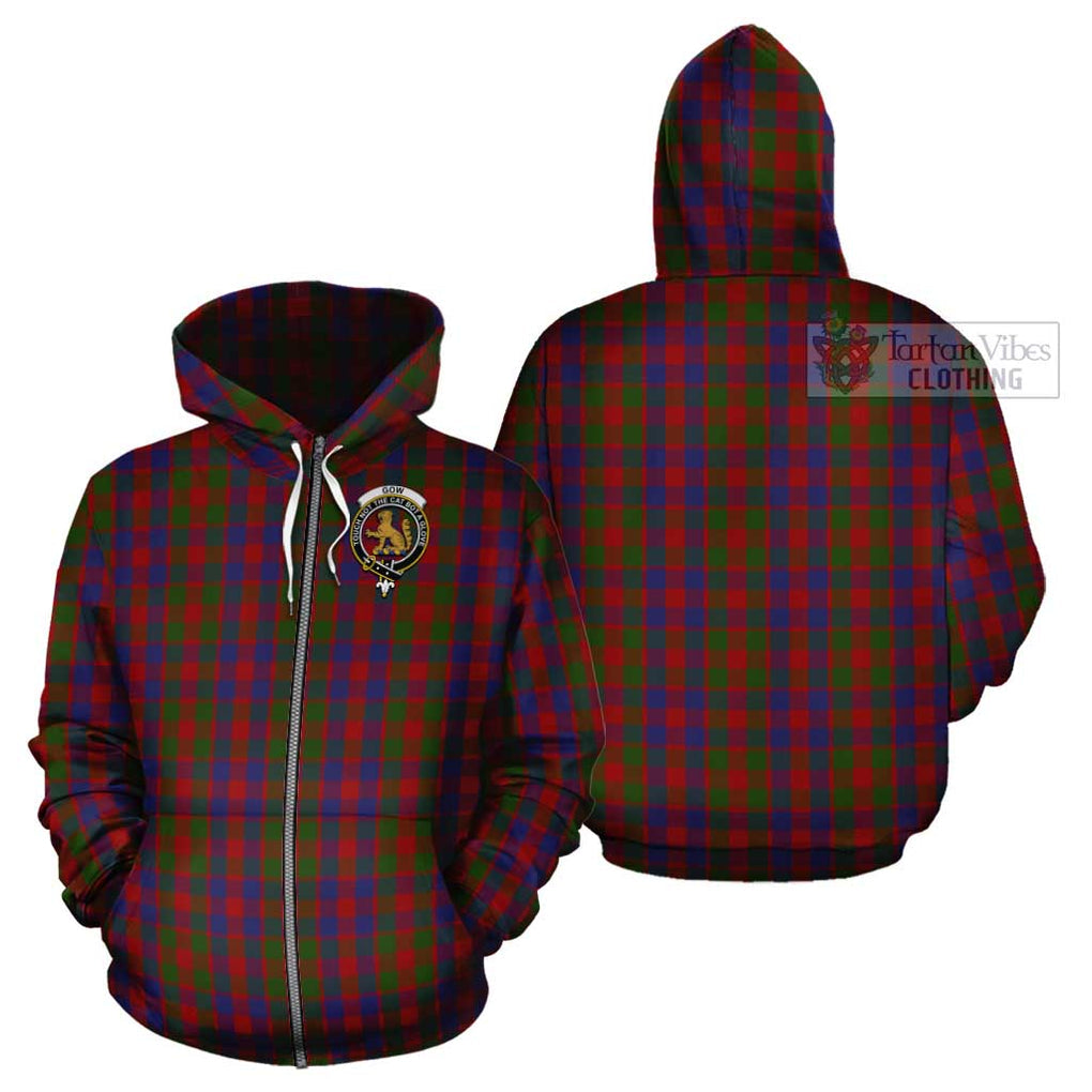 Gow Tartan Cotton Hoodie with Family Crest - Tartan Vibes Clothing