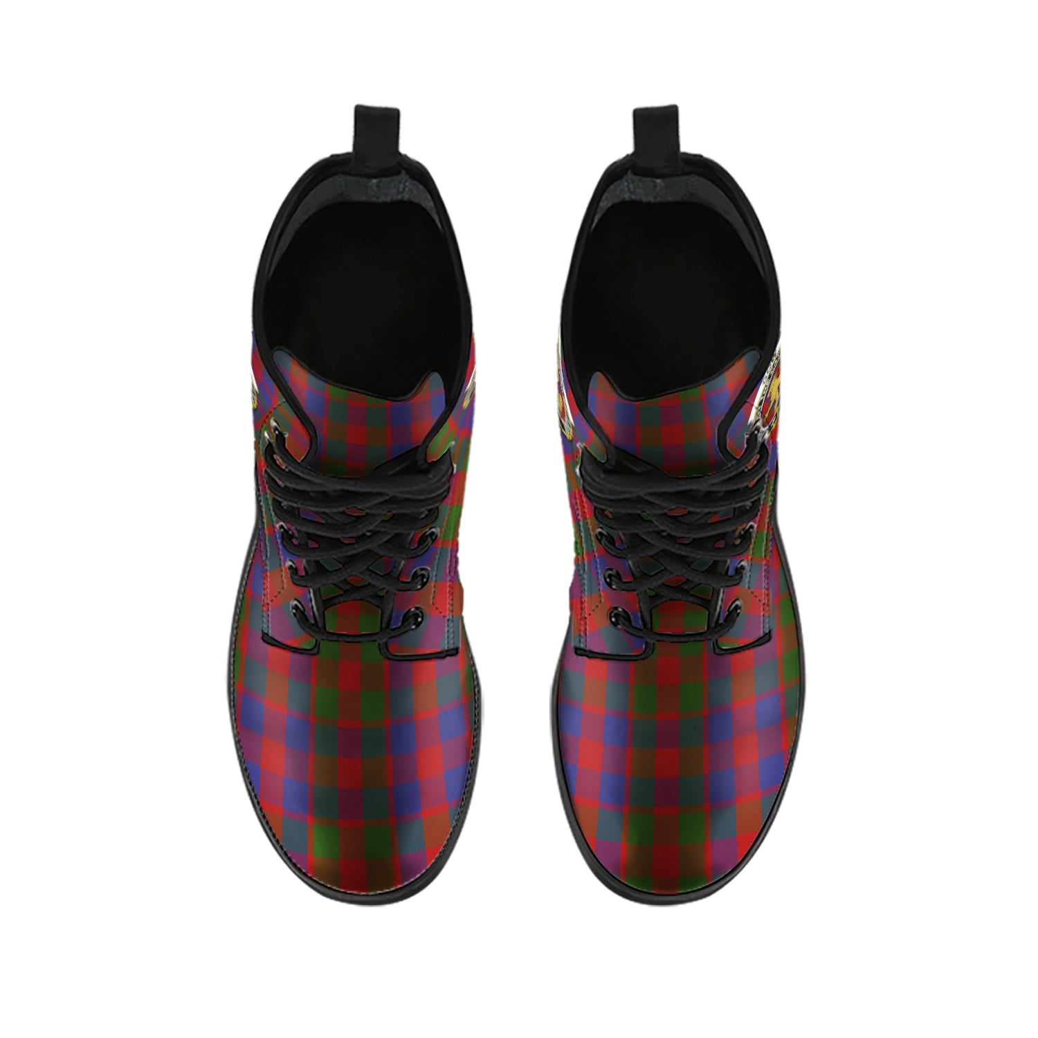 Gow Tartan Leather Boots with Family Crest - Tartan Vibes Clothing