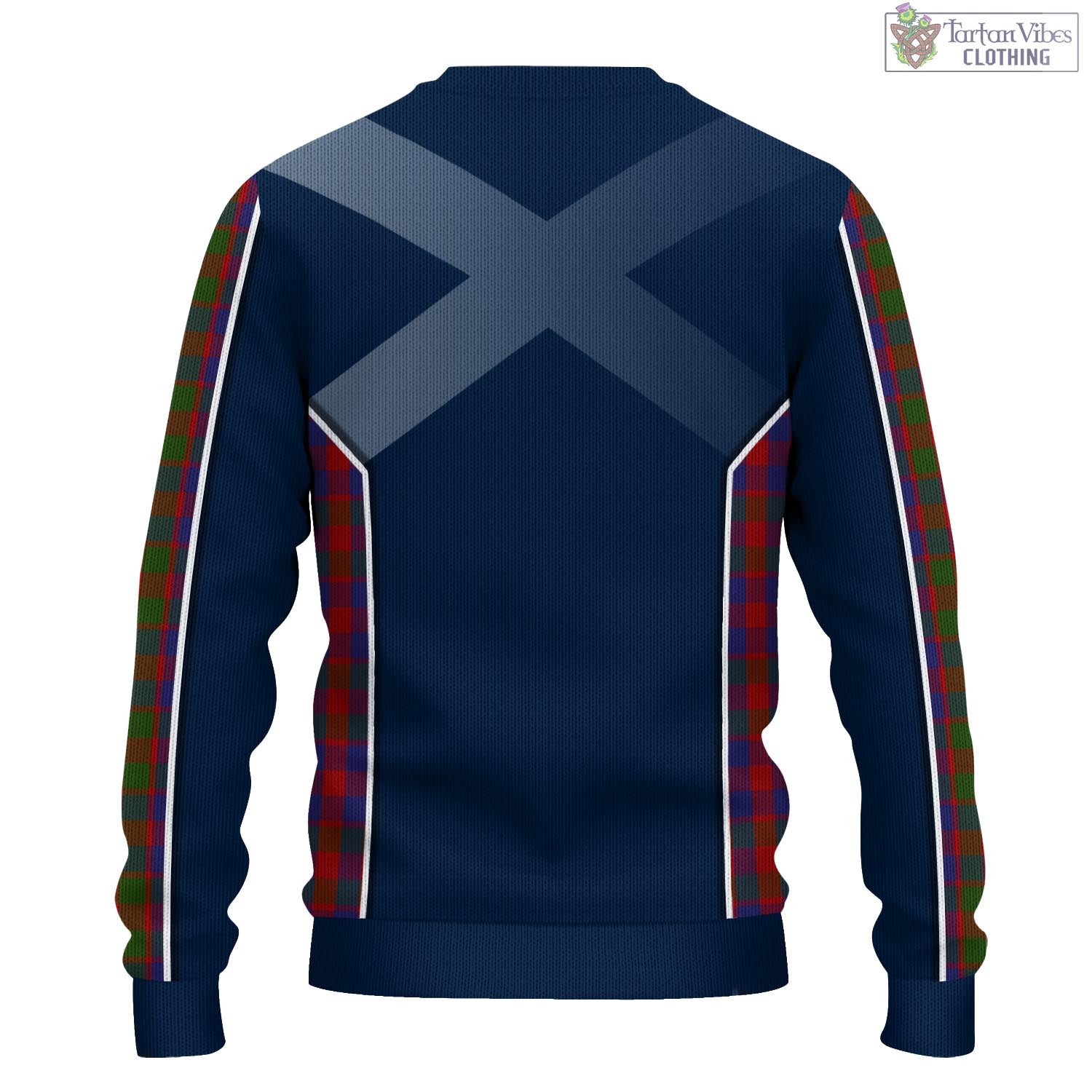 Gow Tartan Knitted Sweatshirt with Family Crest and Scottish Thistle Vibes Sport Style - Tartan Vibes Clothing