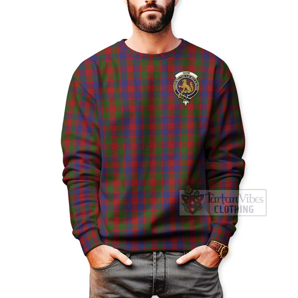 Gow Tartan Sweatshirt with Family Crest Celtic Skull Style - Tartan Vibes Clothing
