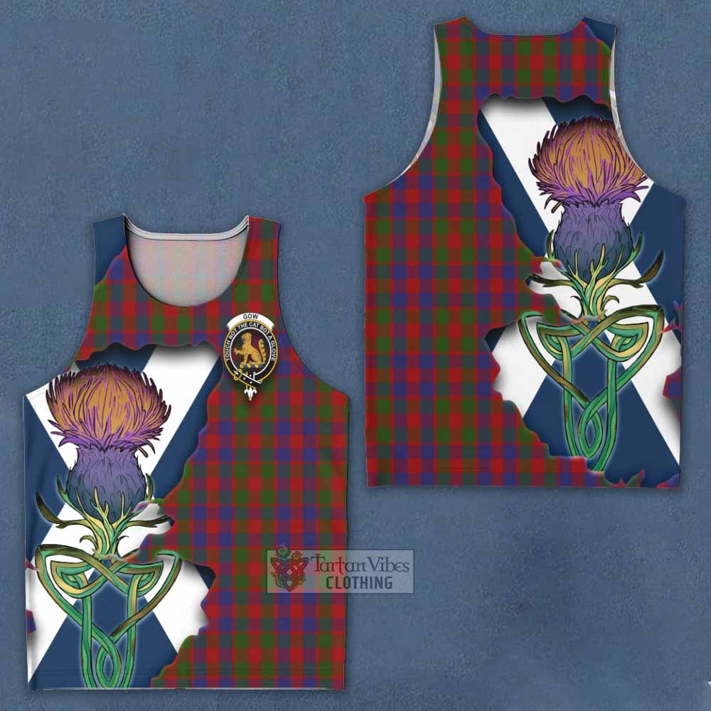 Gow Tartan Family Crest Men's Tank Top Scottish Thistle Celtic Inspired - Tartan Vibes Clothing