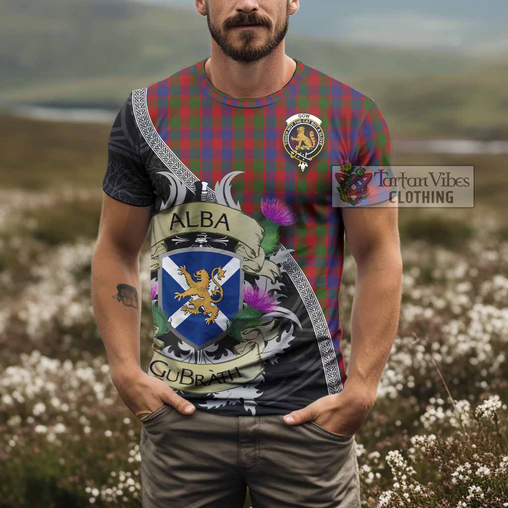 Gow Tartan Family Crest T-Shirt Lion Rampant Royal Thistle Shield Celtic Inspired - Tartan Vibes Clothing