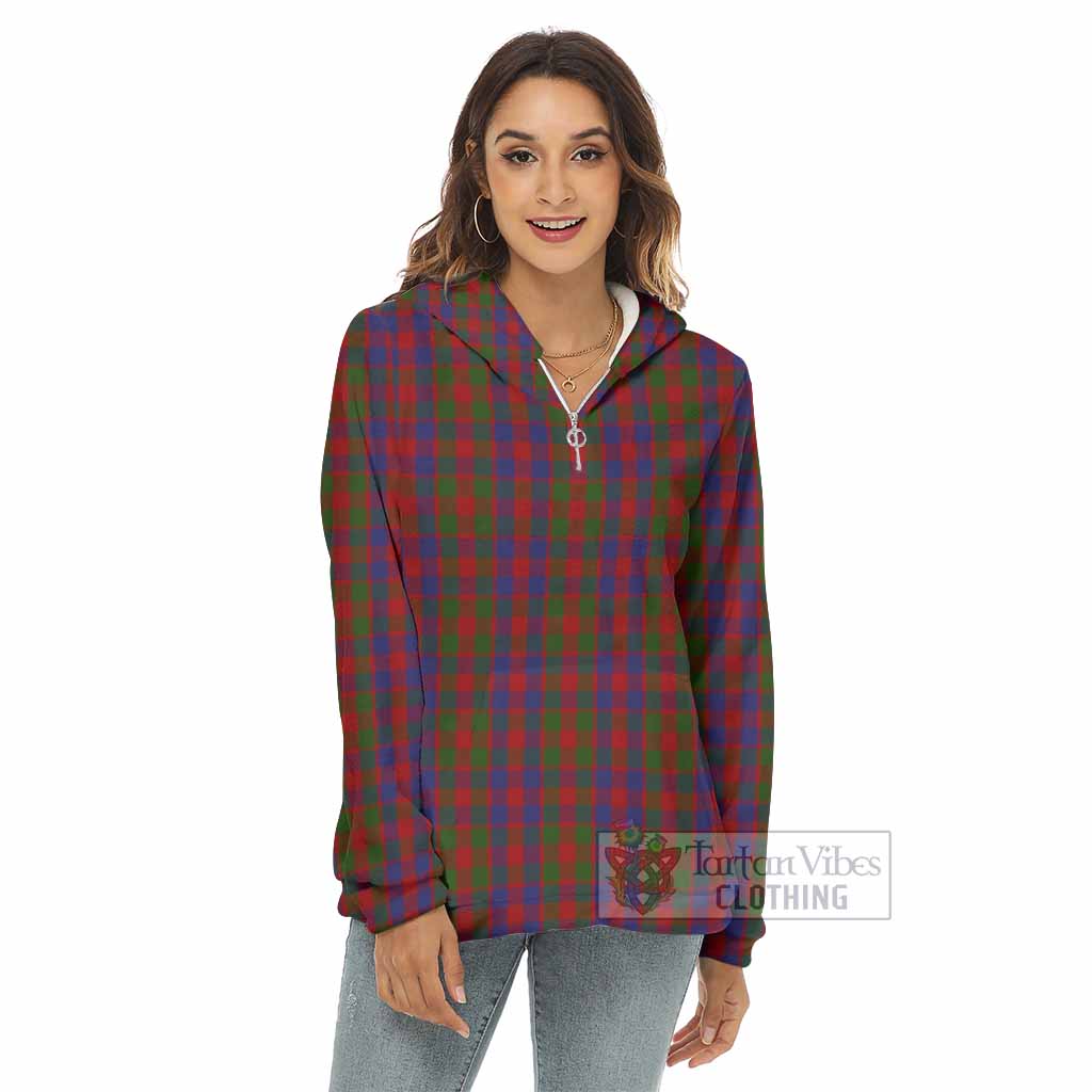 Gow Tartan Women's Borg Fleece Hoodie with Half Zip - Tartan Vibes Clothing