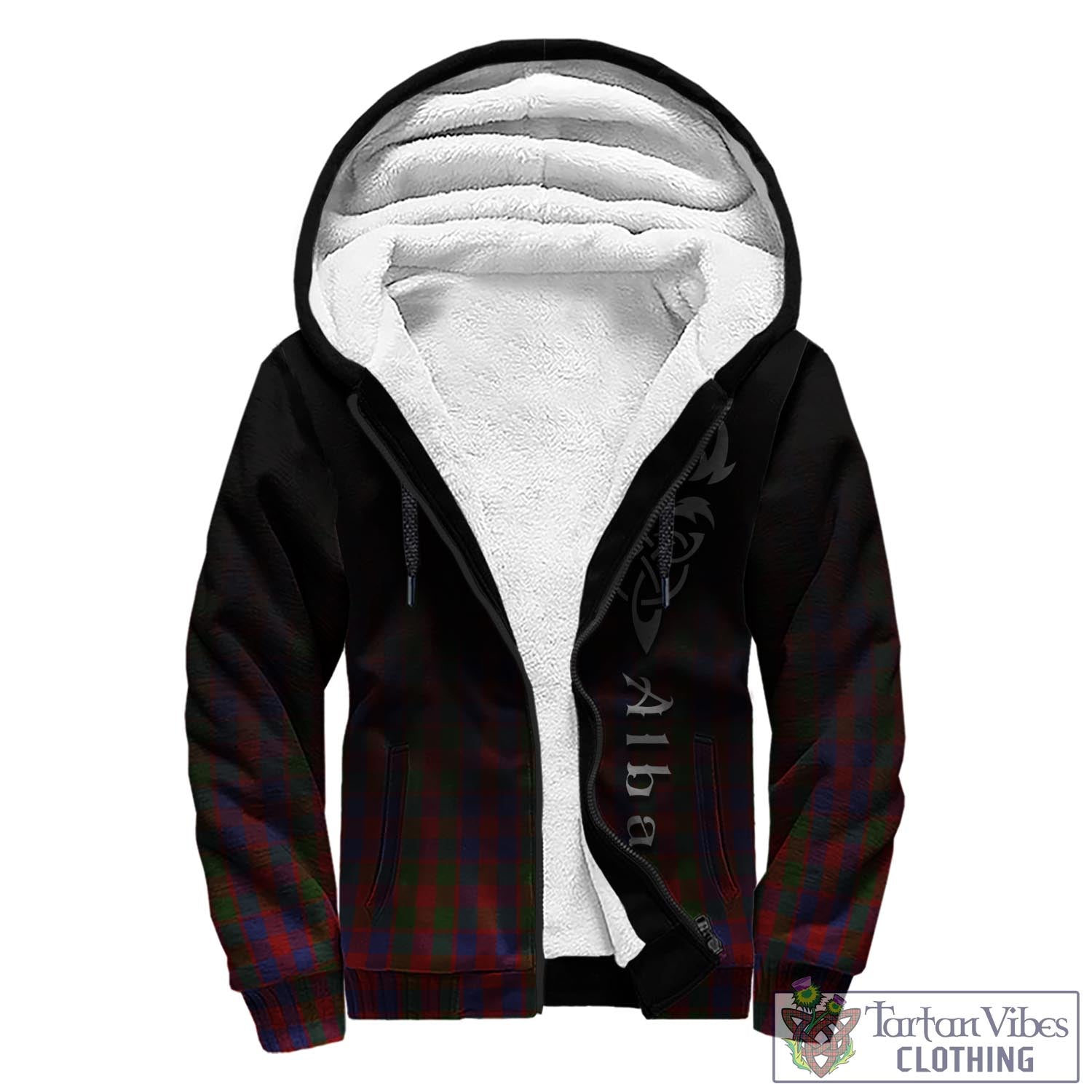 Gow Tartan Sherpa Hoodie Featuring Alba Gu Brath Family Crest Celtic Inspired - Tartan Vibes Clothing