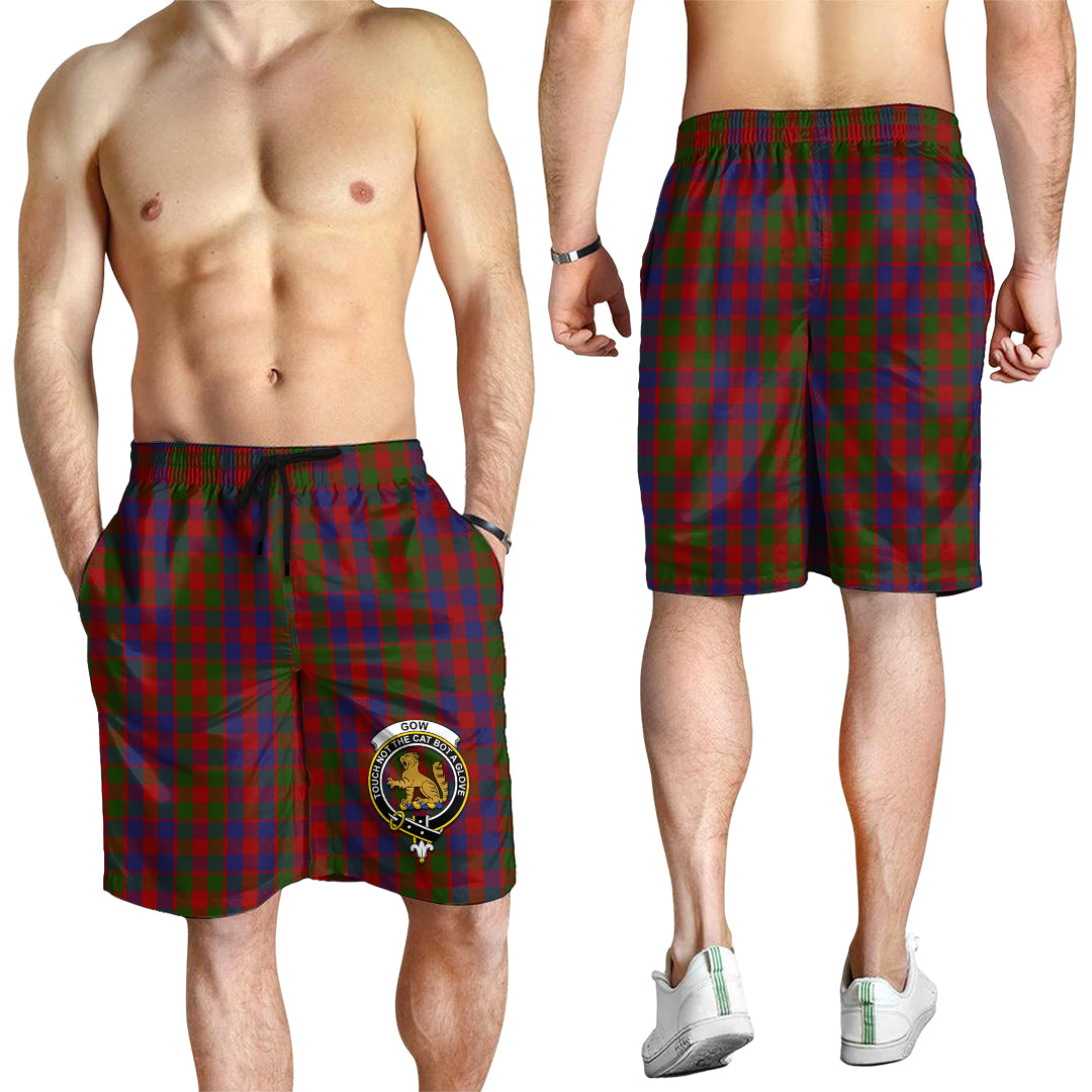 Gow Tartan Mens Shorts with Family Crest - Tartan Vibes Clothing